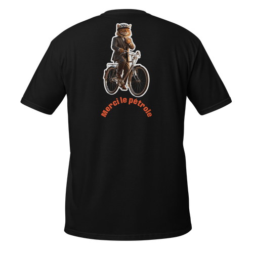T-shirt Chat Vélo | Merci le pétrole 🐱 - CATWORLD