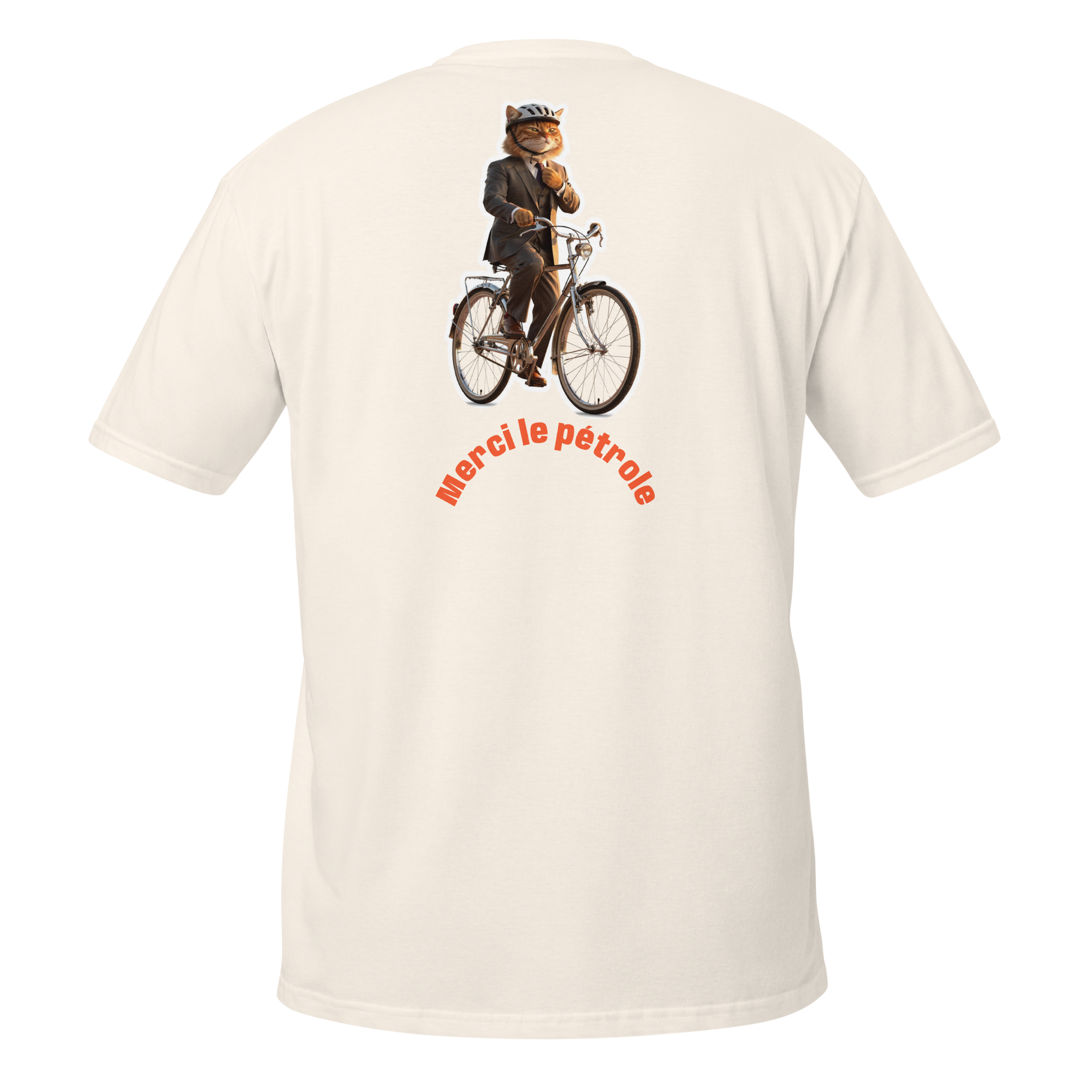 T-shirt Chat Vélo | Merci le pétrole 🐱 - CATWORLD