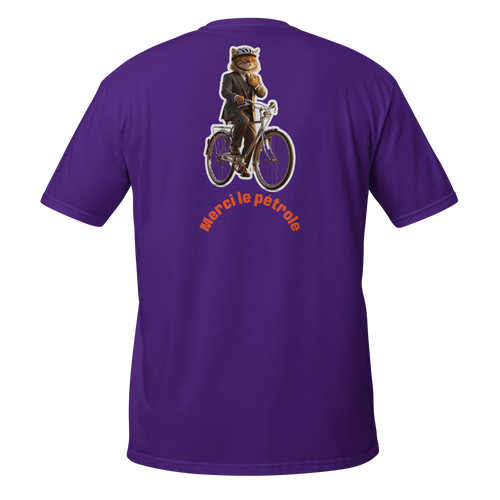 T-shirt Chat Vélo | Merci le pétrole 🐱 - CATWORLD