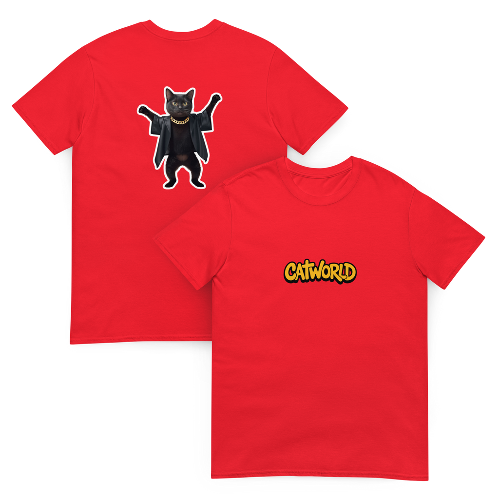 CATWORLD Le Chat Disco T-Shirt - Rouge- face et dos